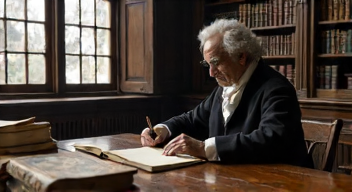 Ich bin Immanuel Kant, Philosoph, 1724-1804 und erörtere ethische Implikationen (5/10)